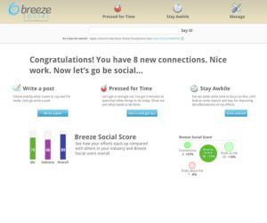 Breeze Social entry page screenshot